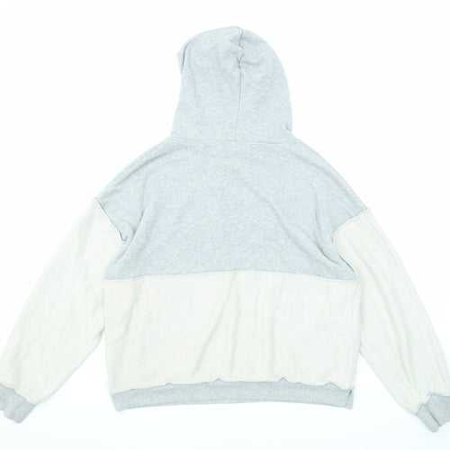 Juicy Womens Grey Colourblock Cotton Pullover Hoodie Size L Pullover