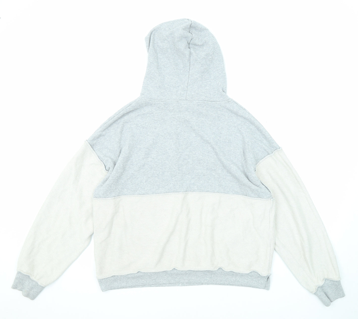 Juicy Womens Grey Colourblock Cotton Pullover Hoodie Size L Pullover