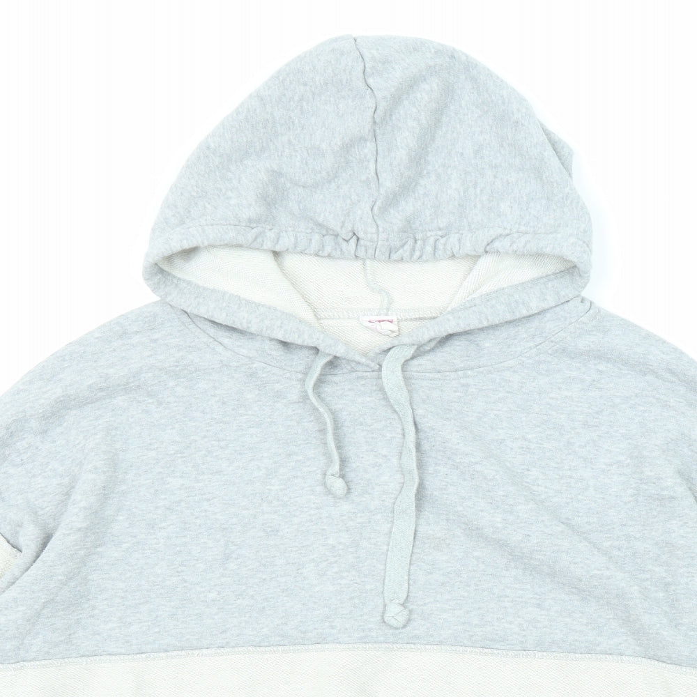Juicy Womens Grey Colourblock Cotton Pullover Hoodie Size L Pullover
