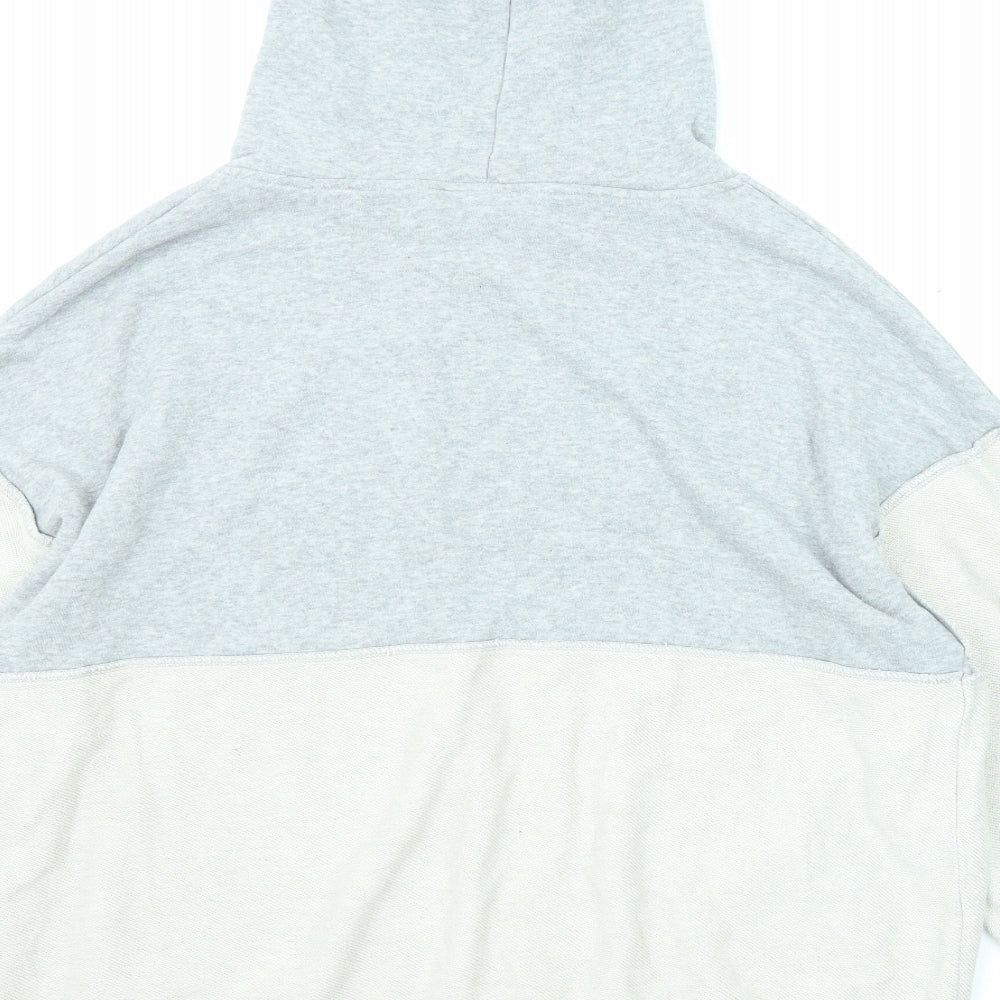 Juicy Womens Grey Colourblock Cotton Pullover Hoodie Size L Pullover
