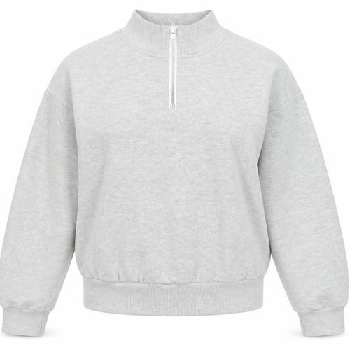 Forever 21 Womens Grey Cotton Pullover Sweatshirt Size S Zip