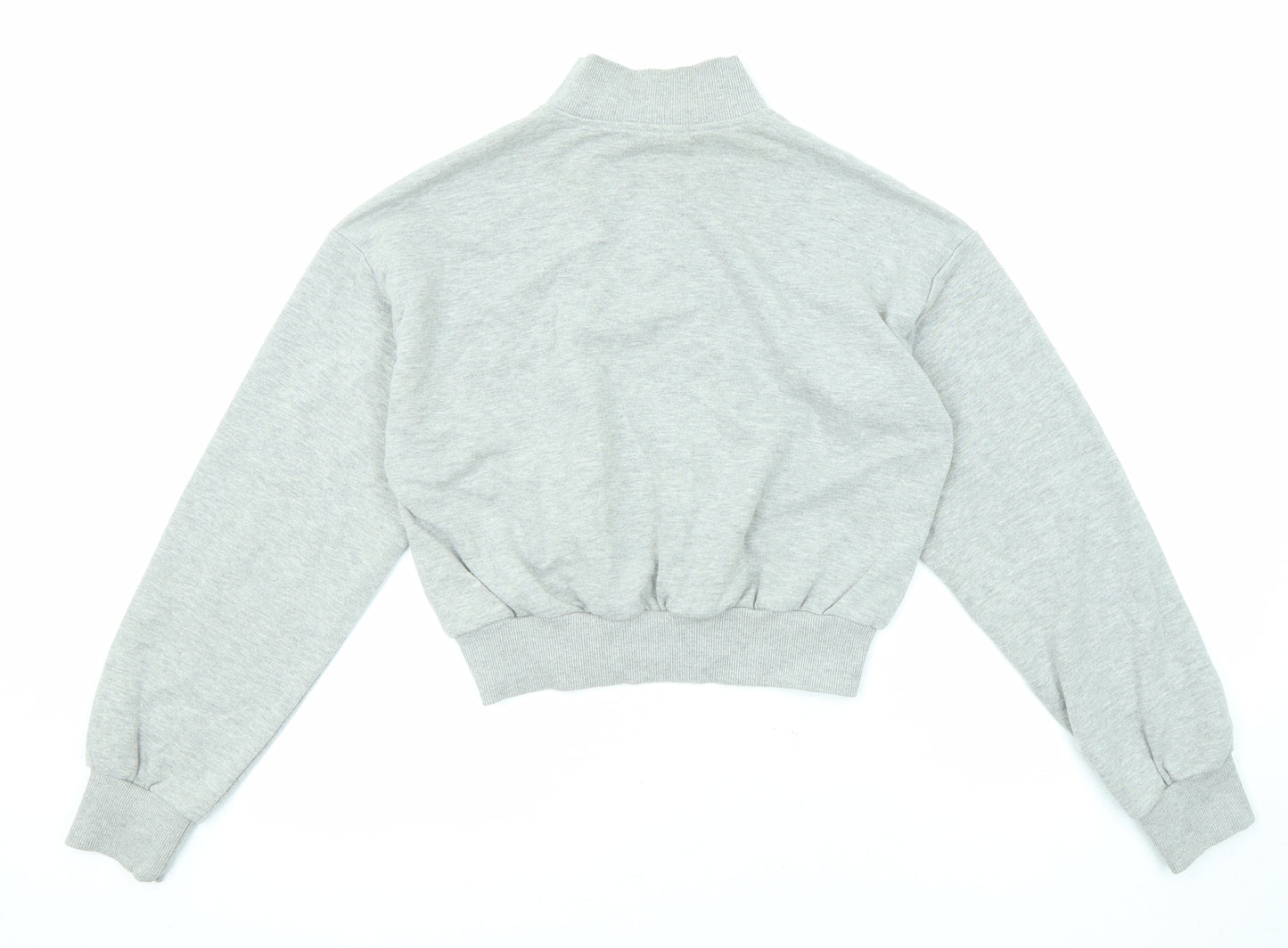 FOREVER 21 Womens Grey Cotton Pullover Sweatshirt Size S Zip