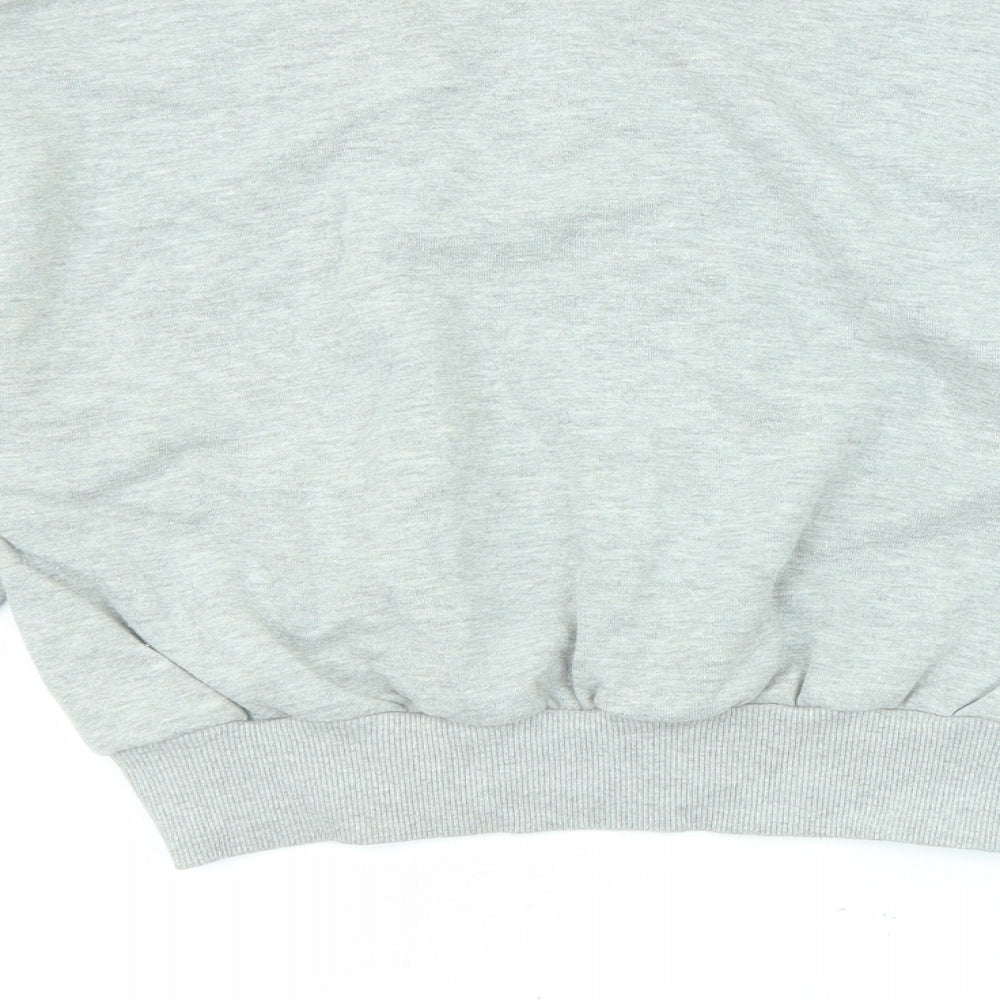 FOREVER 21 Womens Grey Cotton Pullover Sweatshirt Size S Zip
