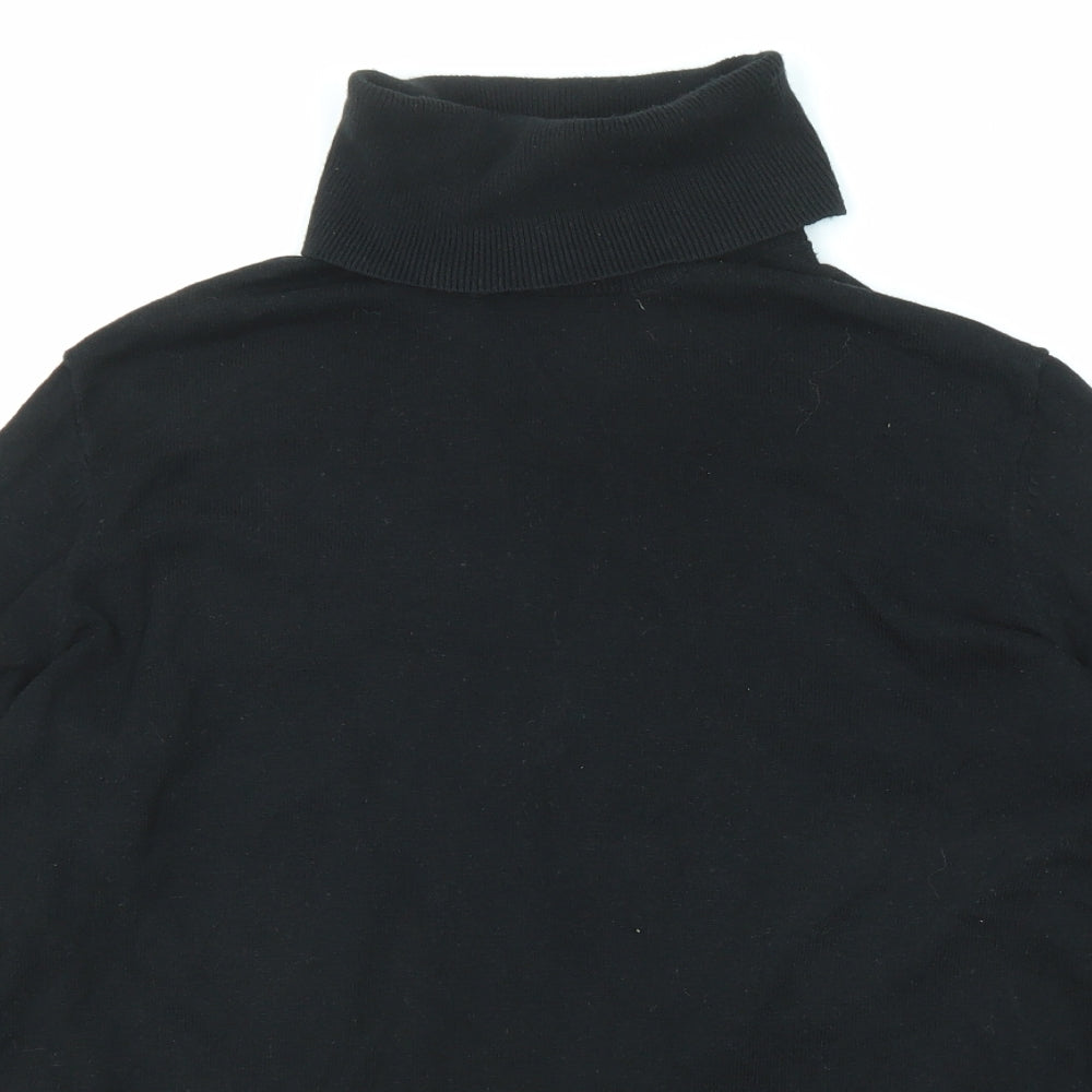 Gap Womens Black Roll Neck Cotton Pullover Jumper Size M