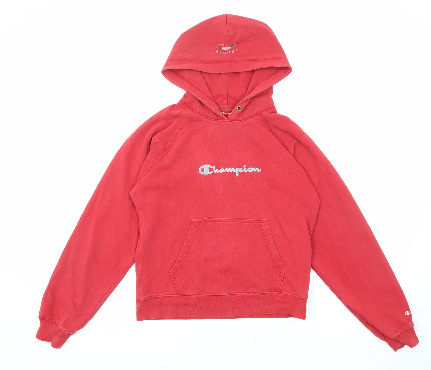 Champion Womens Red Cotton Pullover Hoodie Size S Pullover