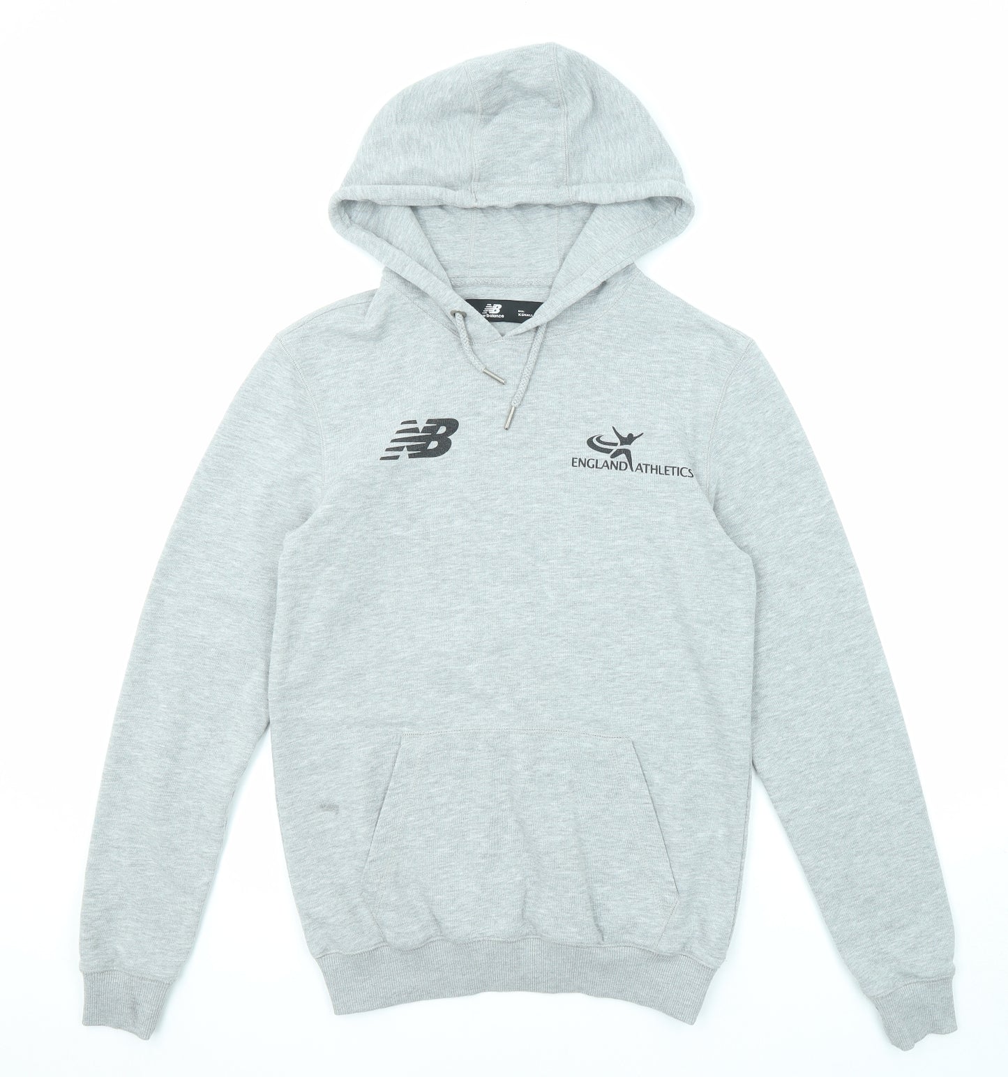 New Balance Mens Grey Polyester Pullover Hoodie Size XS - England Athletics
