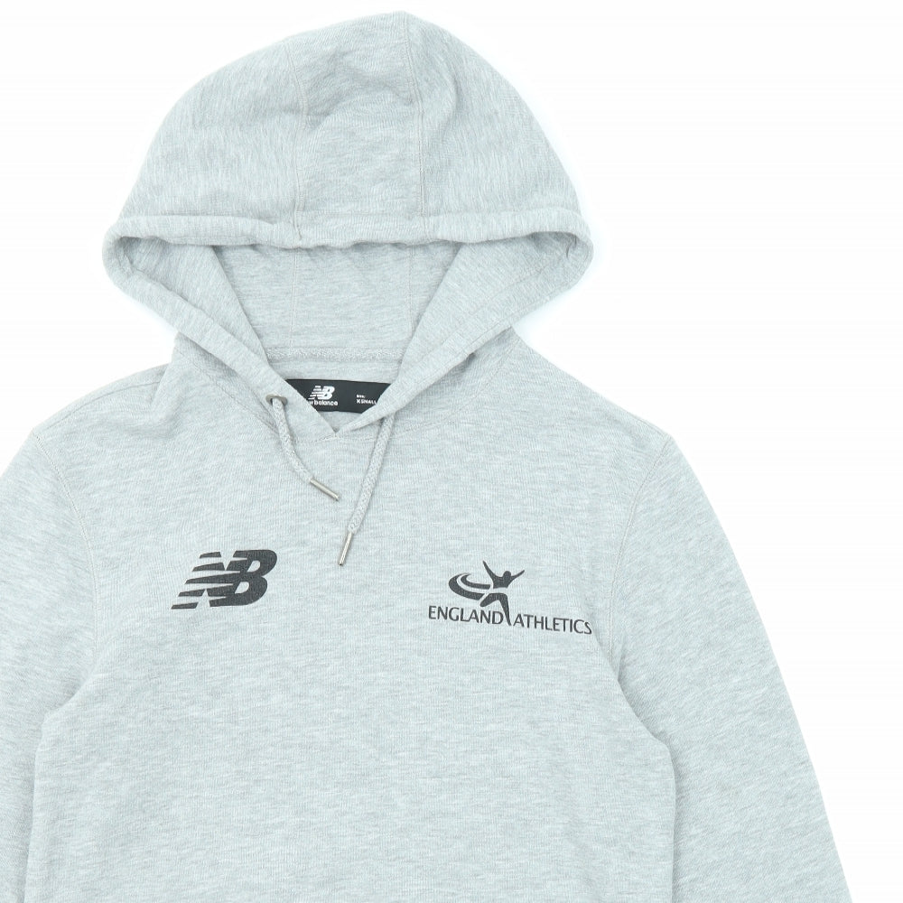 New Balance Mens Grey Polyester Pullover Hoodie Size XS - England Athletics