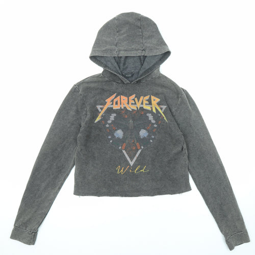M&Co Girls Grey Cotton Pullover Hoodie Size 14 Years Pullover - Forever Wild