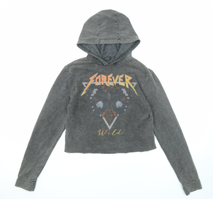 M&Co Girls Grey Cotton Pullover Hoodie Size 14 Years Pullover - Forever Wild