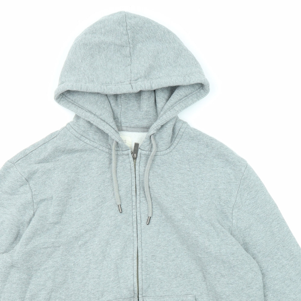 Marks and Spencer Mens Green Cotton Full Zip Hoodie Size L
