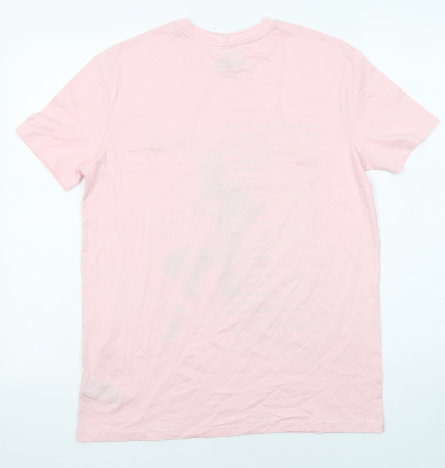 Marks and Spencer Boys Pink Cotton Basic T-Shirt Size 14-15 Years Crew Neck Pullover - B-Ball Buzzer Beater