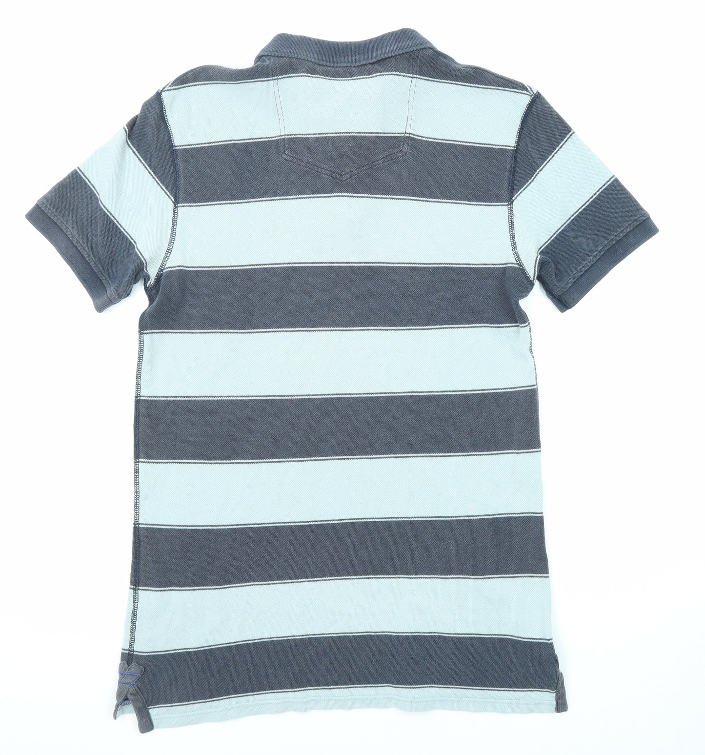 Fat Face Mens Blue Striped Cotton Polo Size M Collared Button