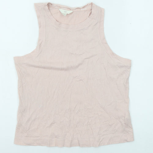 Marks and Spencer Womens Pink Cotton Camisole Tank Size S Round Neck