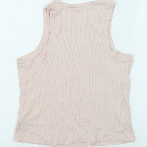 Marks and Spencer Womens Pink Cotton Camisole Tank Size S Round Neck