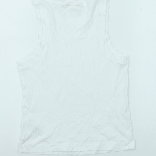 Marks and Spencer Womens White Cotton Camisole Tank Size S Round Neck