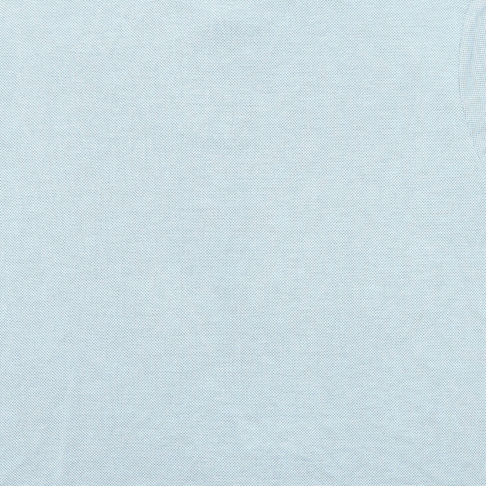 Marks and Spencer Mens Blue Geometric Modal Polo Size 2XL Collared Button