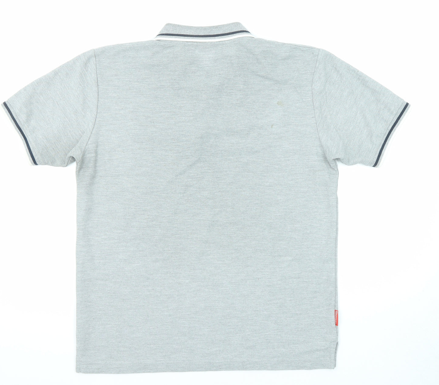 Slazenger Mens Grey Cotton Polo Size M Collared Button