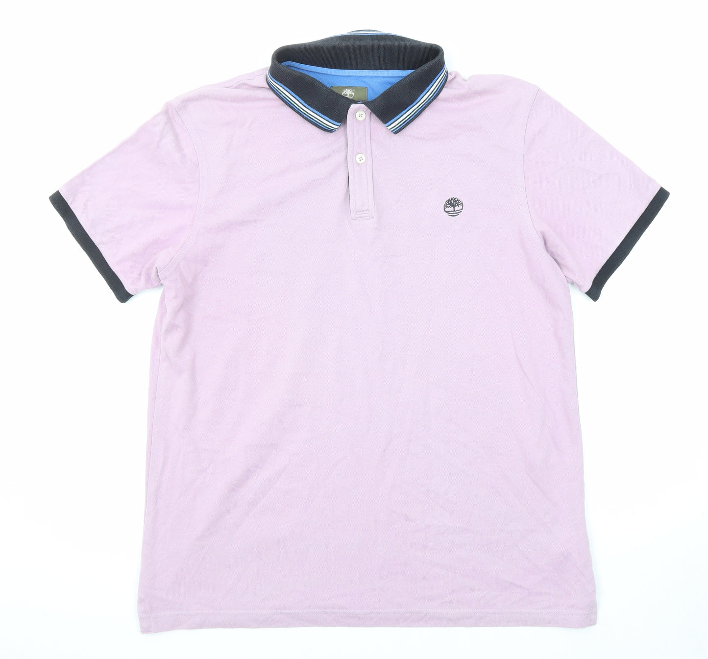Timberland Mens Purple Cotton Polo Size XL Collared Button