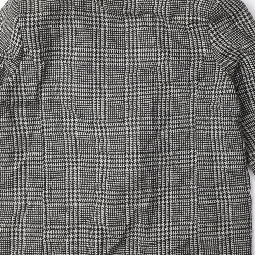 H&M Womens Grey Geometric Pea Coat Coat Size 12 Button