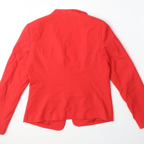 New Look Womens Red Polyester Jacket Blazer Size 12