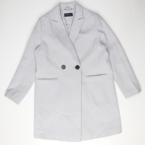 Marks and Spencer Womens Grey Overcoat Blazer Size 14 Button