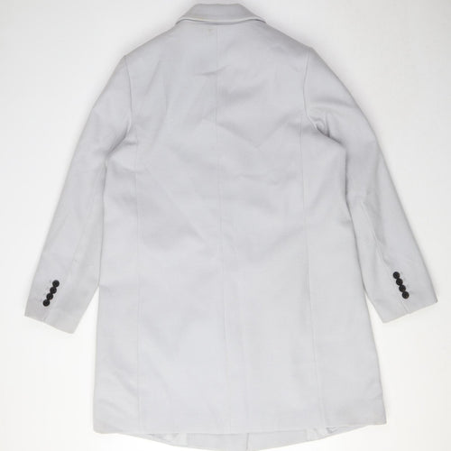 Marks and Spencer Womens Grey Overcoat Blazer Size 14 Button