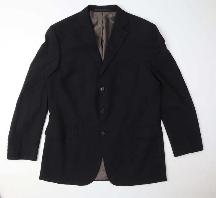 Marks and Spencer Mens Black Polyester Jacket Suit Jacket Size M Regular