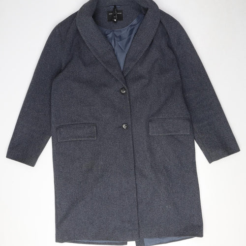 Dorothy Perkins Womens Blue Overcoat Coat Size 12 Button