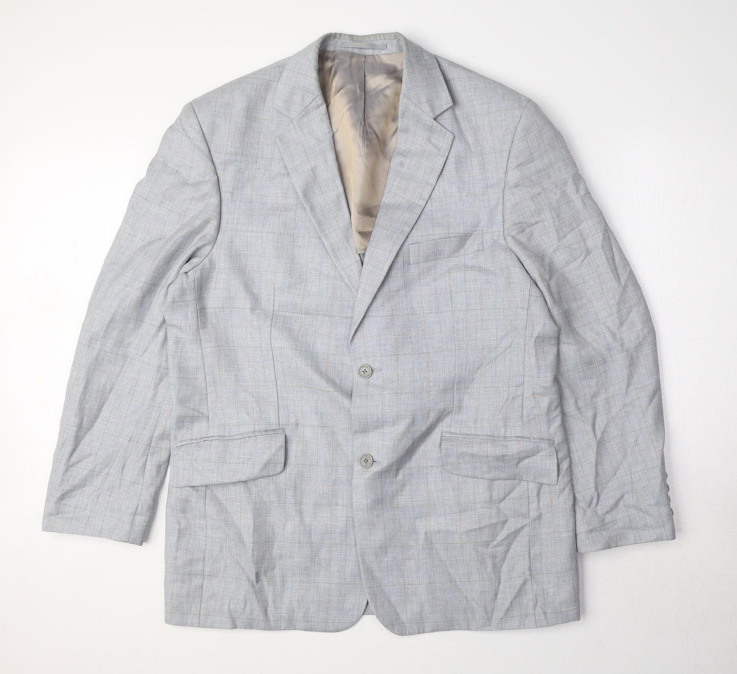 Di Caprio Mens Blue Wool Jacket Suit Jacket Size 42 Regular