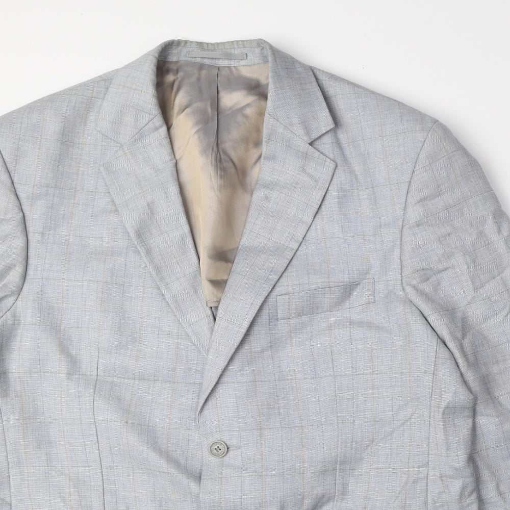 Di Caprio Mens Blue Wool Jacket Suit Jacket Size 42 Regular