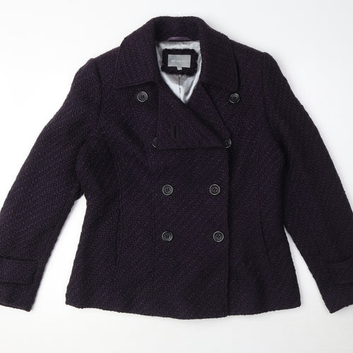 Per Una Womens Purple Geometric Jacket Blazer Size 12 Button