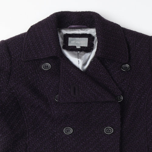 Per Una Womens Purple Geometric Jacket Blazer Size 12 Button