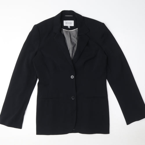 NEXT Womens Black Polyester Jacket Blazer Size 8