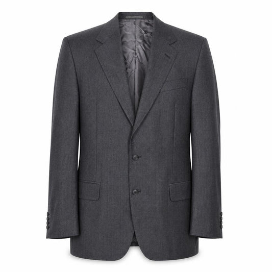 Front view of Douglas men’s grey wool jacket suit jacket, size 44, regular