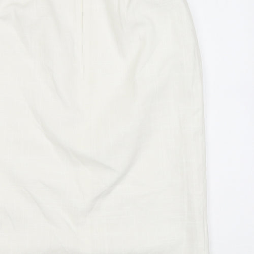 Berkertex Womens White Polyester Straight & Pencil Skirt Size 12 Button