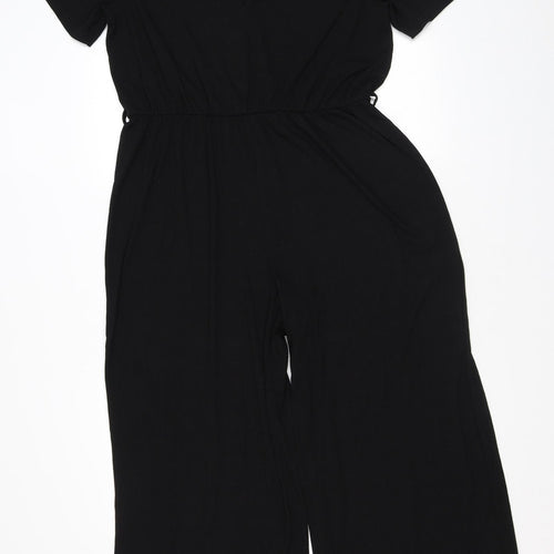 NEXT Womens Black Viscose Jumpsuit One-Piece Size 18 L31 in Button