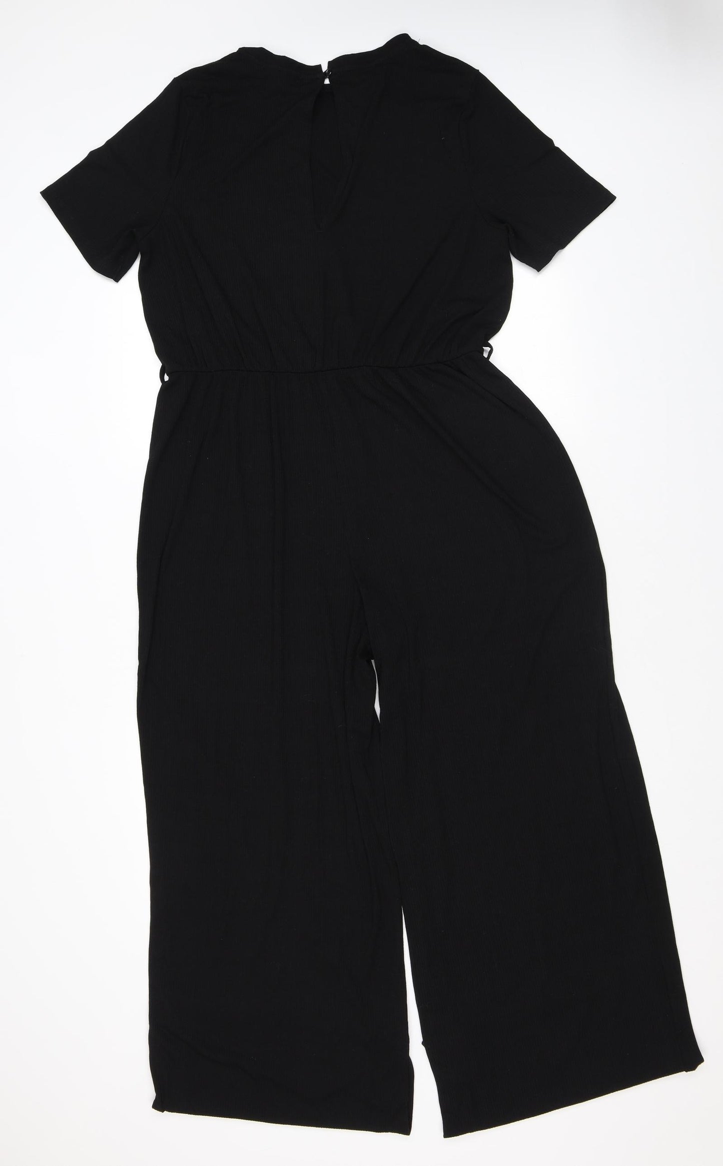 NEXT Womens Black Viscose Jumpsuit One-Piece Size 18 L31 in Button