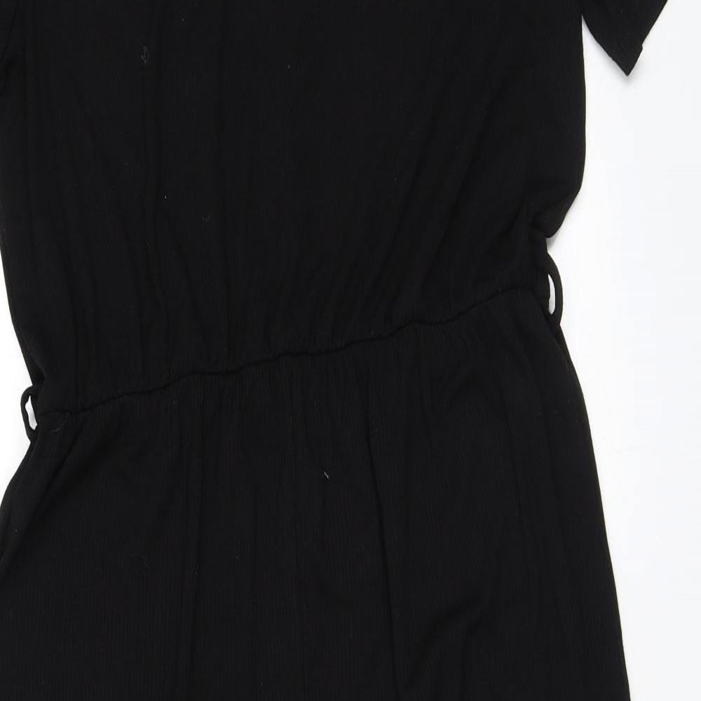 NEXT Womens Black Viscose Jumpsuit One-Piece Size 18 L31 in Button