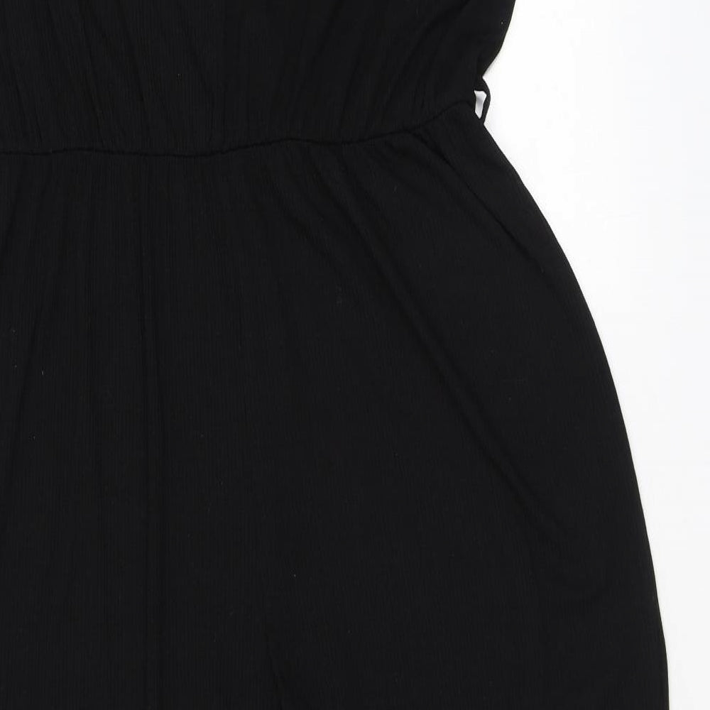 NEXT Womens Black Viscose Jumpsuit One-Piece Size 18 L31 in Button