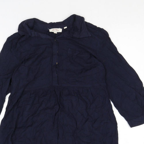 Fat Face Womens Blue Viscose Shift Size 10 Collared Button