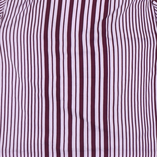 NEXT Womens Purple Striped Polyester Basic Blouse Size 10 V-Neck