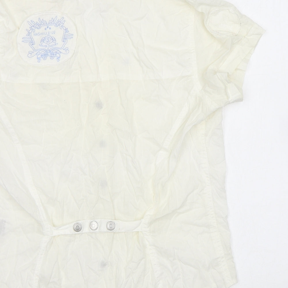 River Island Womens Ivory 100% Cotton Basic Blouse Size 12 Collared