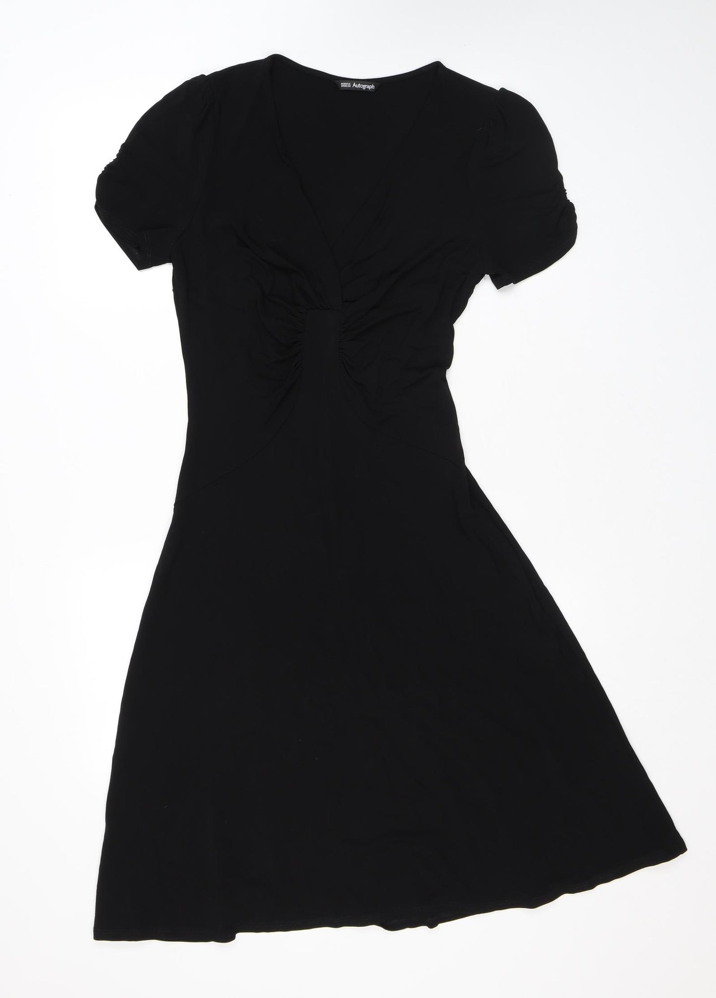 Autograph Womens Black Viscose A-Line Size 12 V-Neck Pullover