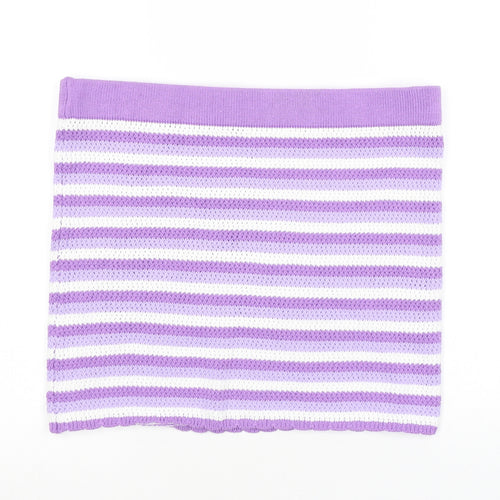 Divided by H&M Womens Purple Striped Cotton Bandage Skirt Size M