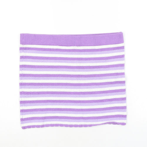 Divided by H&M Womens Purple Striped Cotton Bandage Skirt Size M