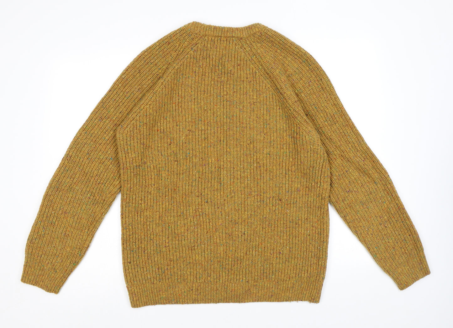 Zara Womens Yellow Round Neck Acrylic Pullover Jumper Size M