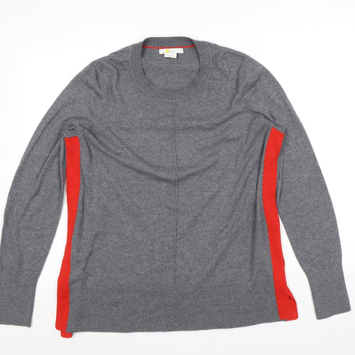 Boden Womens Grey Round Neck Wool Pullover Jumper Size M