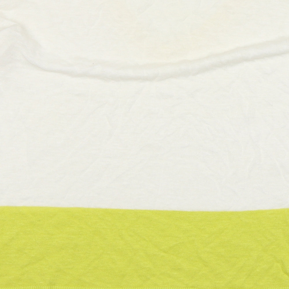 Mint Velvet Womens Ivory V-Neck Linen Pullover Jumper Size S