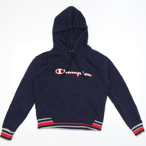 Champion Mens Blue Cotton Pullover Hoodie Size M