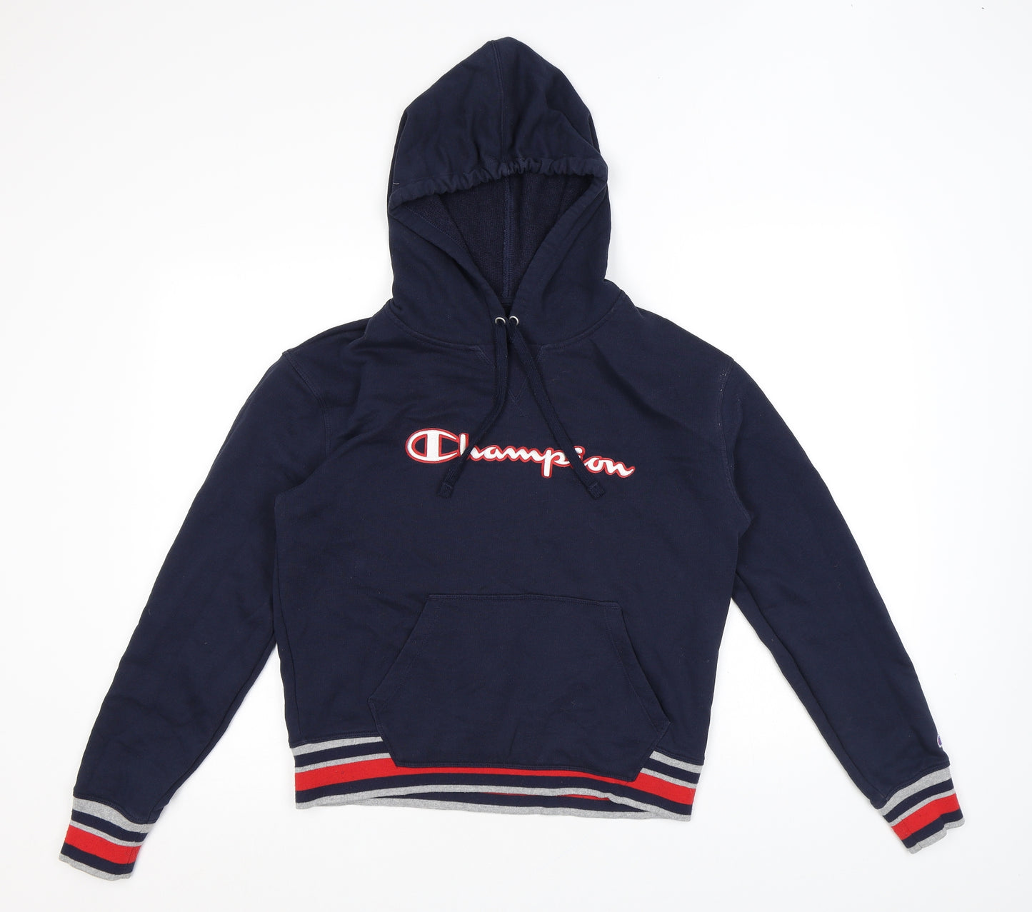 Champion Mens Blue Cotton Pullover Hoodie Size M